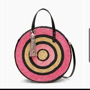 Rebecca Minkoff pink straw circle tote bag NWT